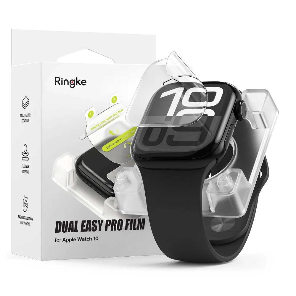 Ringke Apple Watch Series 10 46mm Skjermbeskytter Beskyttelsesfilm - Dual Easy Pro (2-pack)