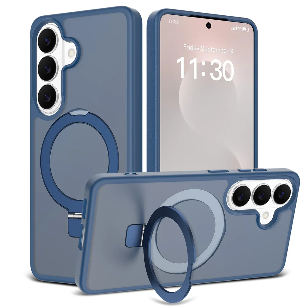 Samsung Galaxy S26 Magnetic hybriddeksel med stativfunksjon, Mørke blå