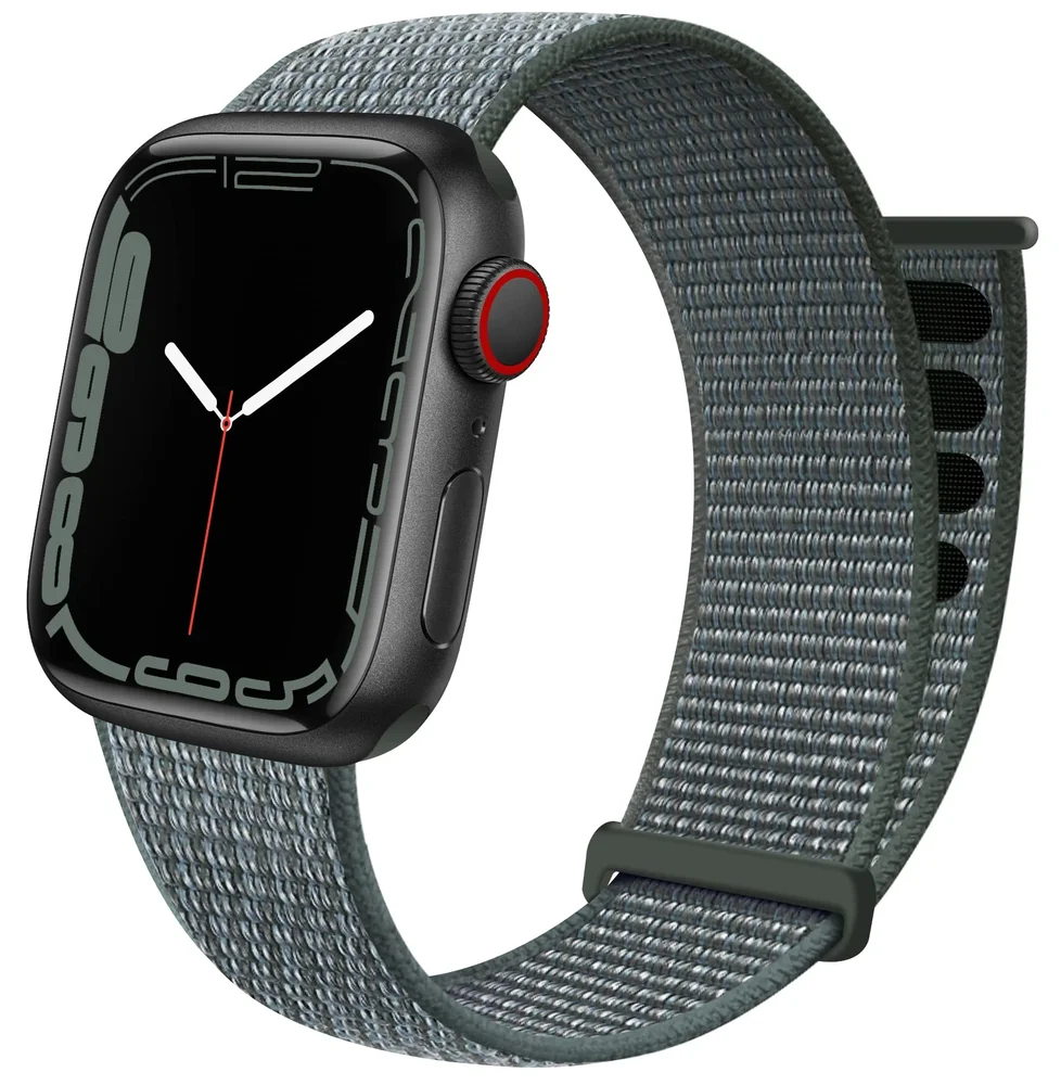 Nylonreim Apple Watch Series 12 42mm, Mørk grå