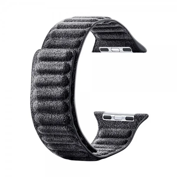Apple Watch 38/40/41/42mm Armbånd Semsket skinn Svart v:785240