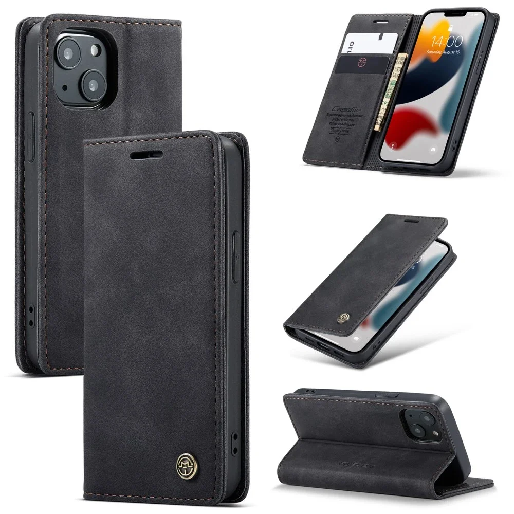 CaseMe iPhone 13 Mini Slankt lommeboketui, Svart CaseMe iPhone 13 Mini Slankt lommeboketui, Svart