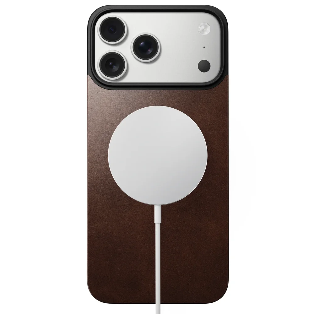 Nomad iPhone 18 Pro Max Magnetisk Bakside - Leather Back, Rustic Brown