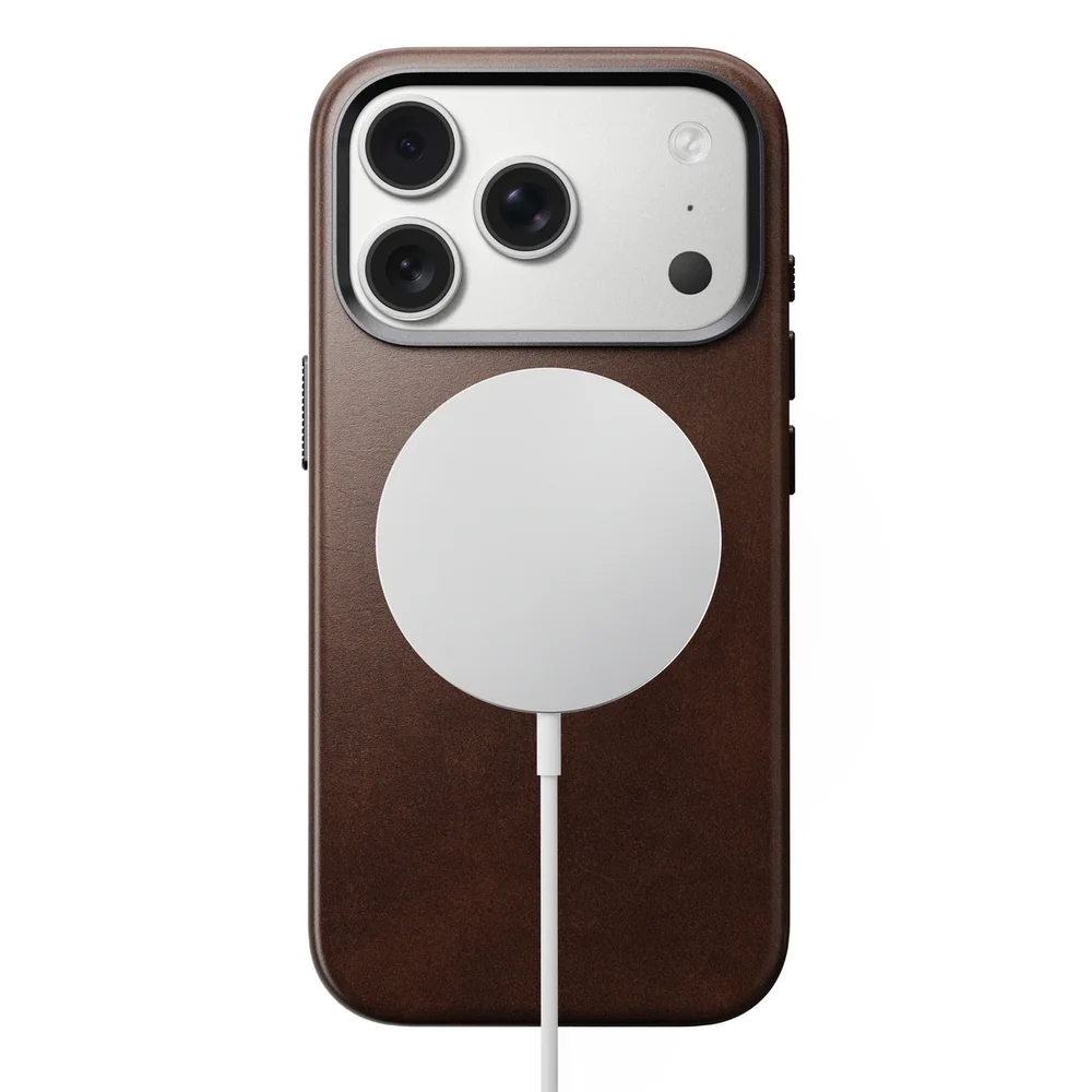 Nomad iPhone 18 Pro MagSafe-Deksel – Traditional Horween Leather Rustic Brown Nomad iPhone 18 Pro MagSafe-Deksel – Traditional Horween Leather Rustic Brown