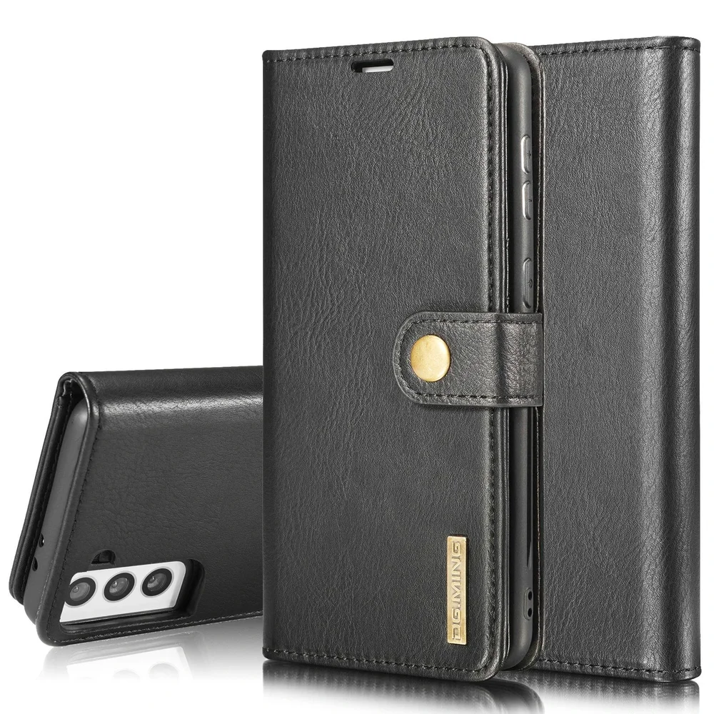 DG.MING Samsung Galaxy S21 Plus Lommeboketui med avtakbart deksel, Black