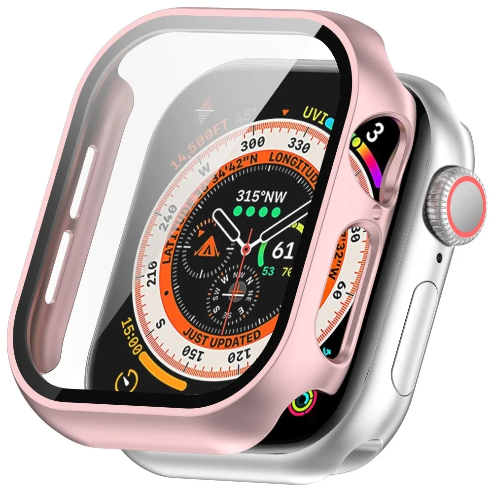 Apple Watch Series 10 42mm Heldekkende deksel med skjermbeskytter, Rosa Apple Watch Series 10 42mm Heldekkende deksel med skjermbeskytter, Rosa
