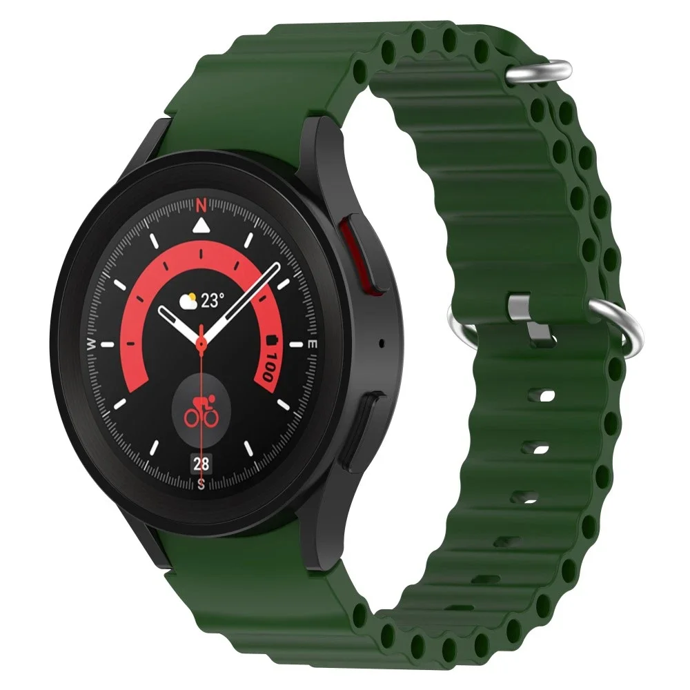 Samsung Galaxy Watch 5 Pro 45mm Sporty Full-fit silikonreim, Mørk grønn