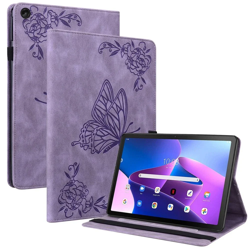 Lenovo Tab M10 (3rd Gen) Fint etui med sommerfugler, Lilla Lenovo Tab M10 (3rd Gen) Fint etui med sommerfugler, Lilla