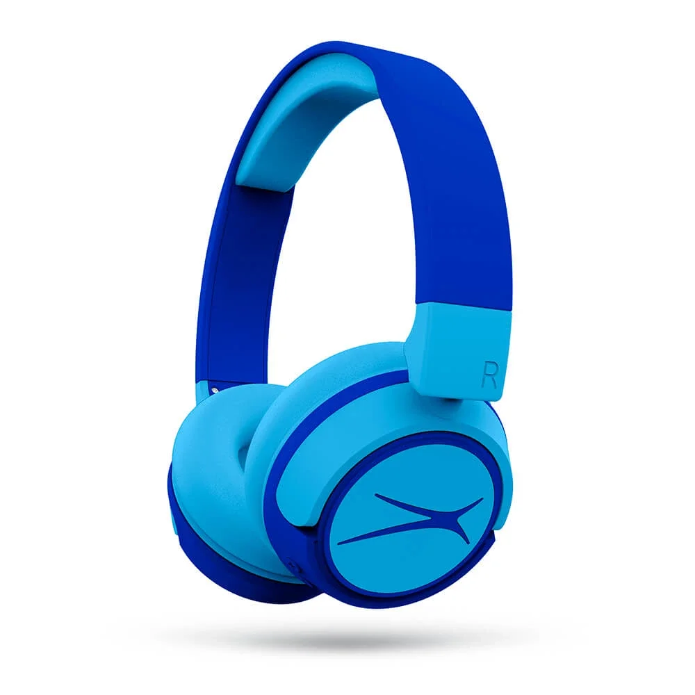Altec Lansing Trådløse On-Ear 2-i-1 hodetelefoner for barn, Blå Altec Lansing Trådløse On-Ear 2-i-1 hodetelefoner for barn, Blå
