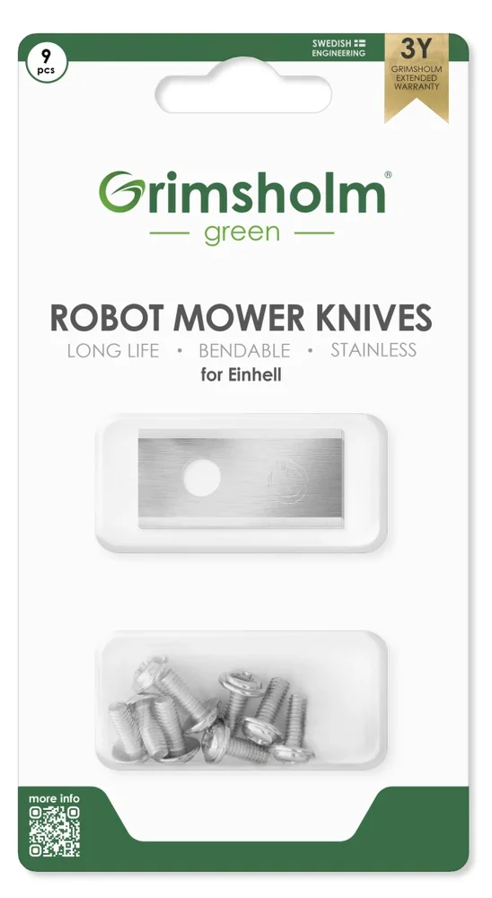 Grimsholm 9-pack robotgressklipperkniver for Einhell Freelexo 1200 LCD BT