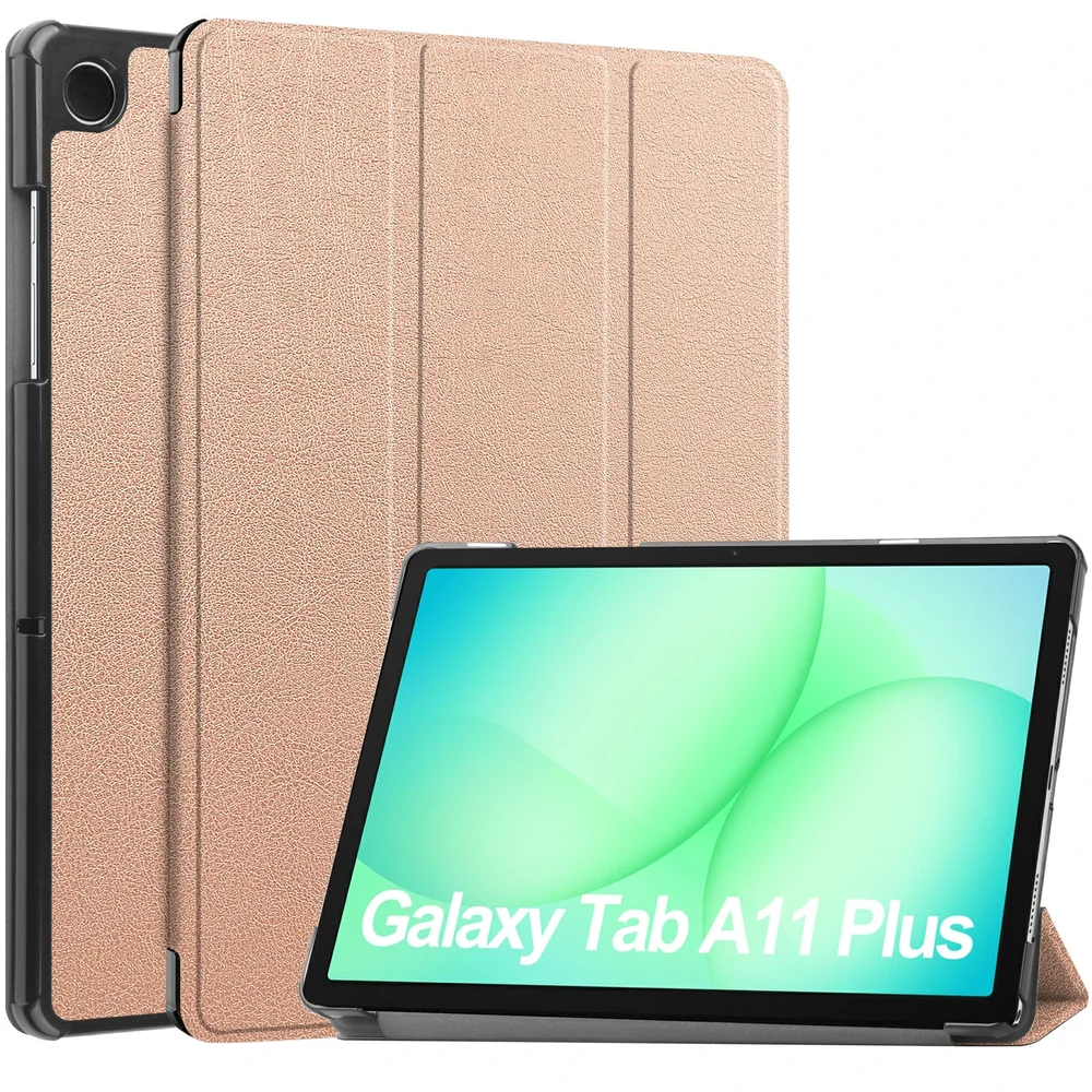 Samsung Galaxy Tab A11 Plus Tri-Fold etui, Rosegull Samsung Galaxy Tab A11 Plus Tri-Fold etui, Rosegull