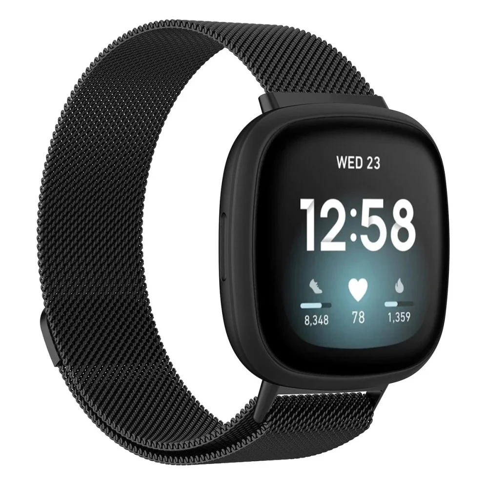 Fitbit Versa 3/Sense Reim Milanese Loop, Svart