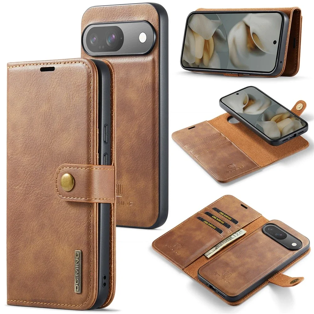 DG.MING Google Pixel 10 Lommeboketui med avtakbart deksel, Cognac DG.MING Google Pixel 10 Lommeboketui med avtakbart deksel, Cognac