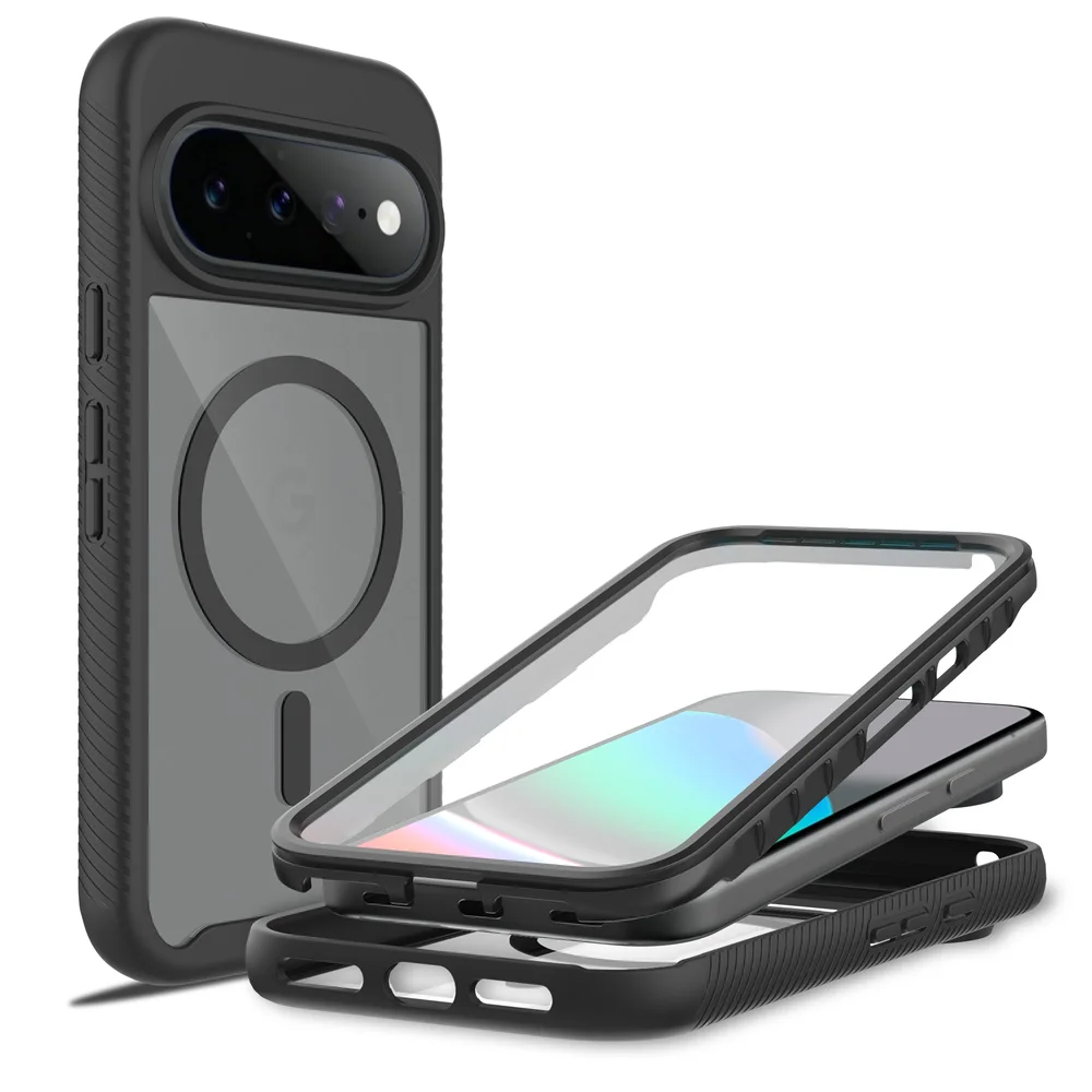 Mobique Google Pixel 11 Deksel Magnetisk Full Protection, Svart/gjennomsiktig