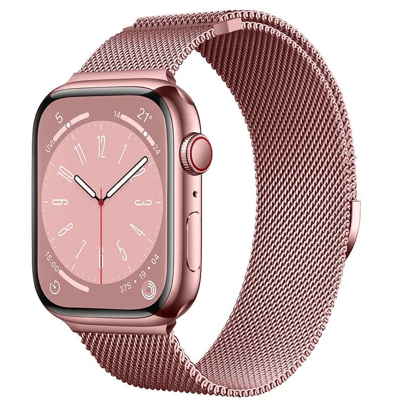 Apple Watch Series 1-3 42mm Reim Milanese Loop, Rosa gull