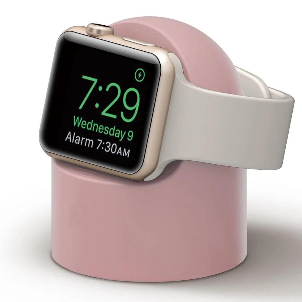 Apple Watch Ladestativ i silikon, Rosa Apple Watch Ladestativ i silikon, Rosa