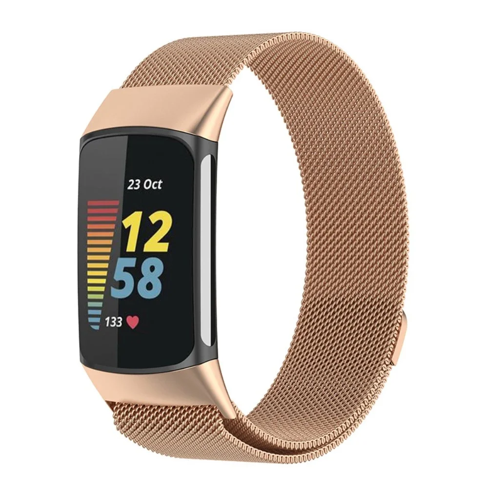 Fitbit Charge 5 Reim Milanese Loop, Rosegull Fitbit Charge 5 Reim Milanese Loop, Rosegull