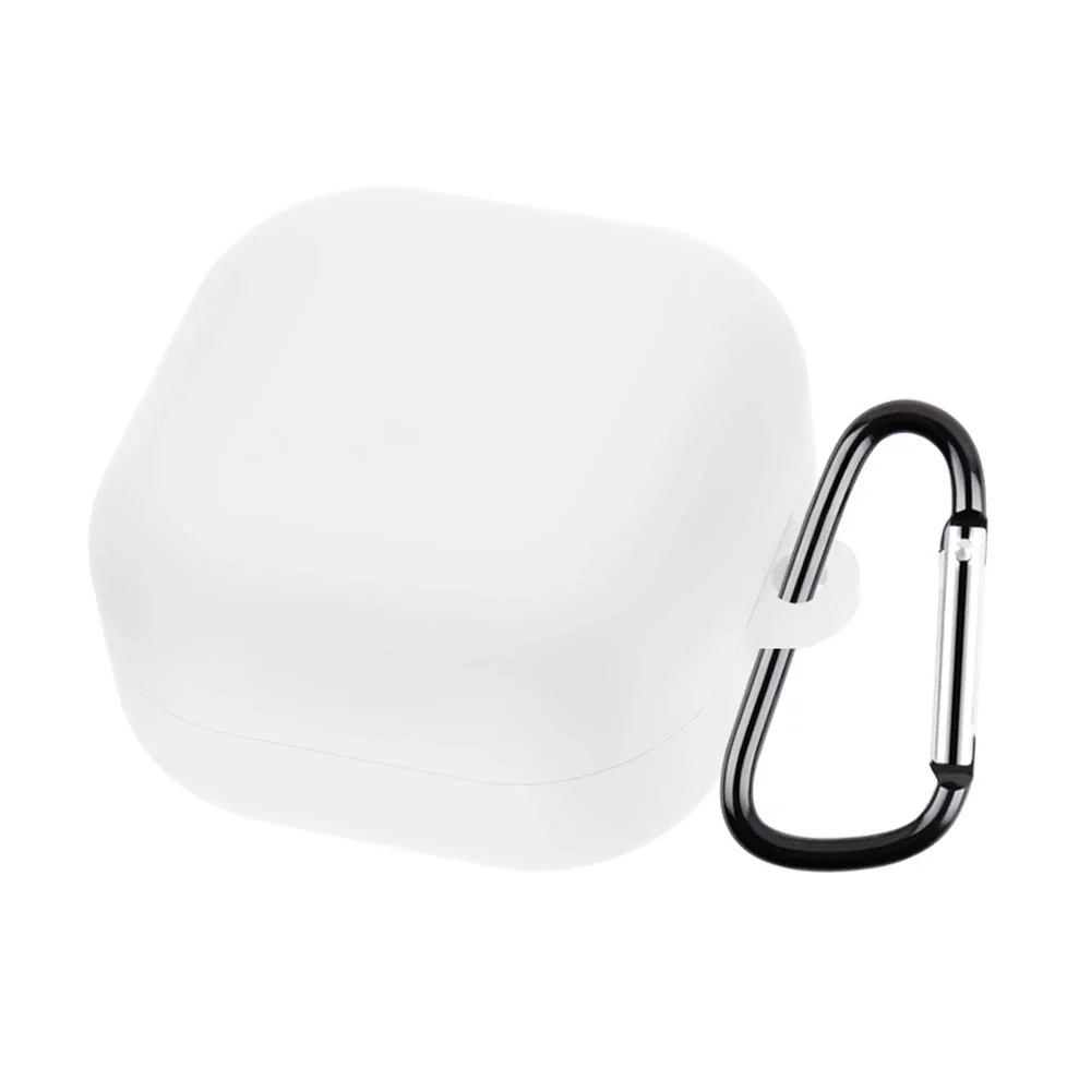 Samsung Galaxy Buds 4 Silikondeksel med karabinkrok, Hvit