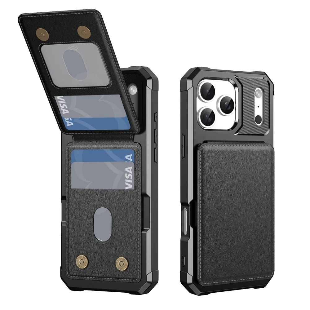 iPhone 17 Pro Stilrent Mobildeksel med Lommebok, Svart
