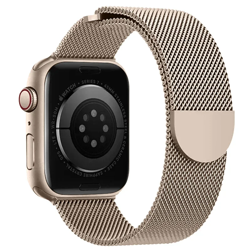 Apple Watch Ultra 49mm 4th Gen Reim Milanese Loop, Champagnegull