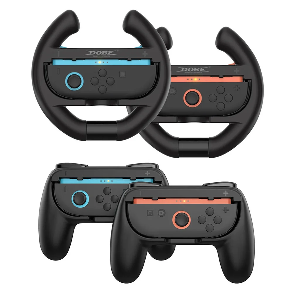 Dobe Nintendo Switch Joy-Con håndkontroller og ratt, Svart
