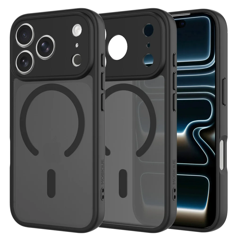Mobique iPhone 17 Pro Hybrid-deksel Magnetisk, Frosted Black