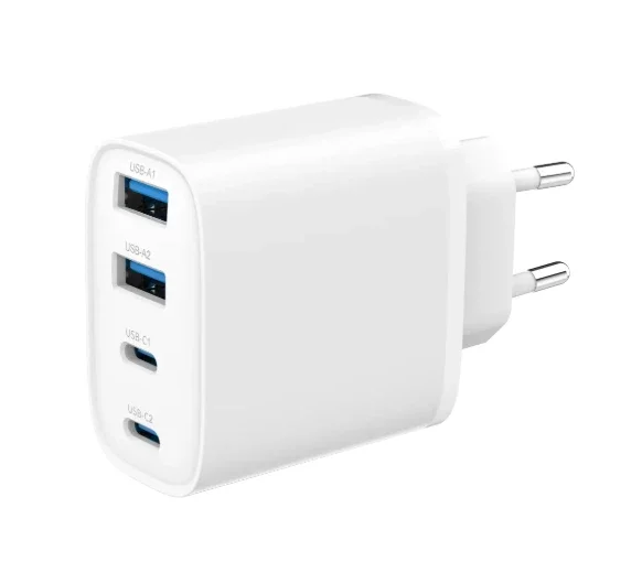 SiGN GaN hurtiglader 2 x USB-C + 2 x USB-A 40W, Hvit SiGN GaN hurtiglader 2 x USB-C + 2 x USB-A 40W, Hvit