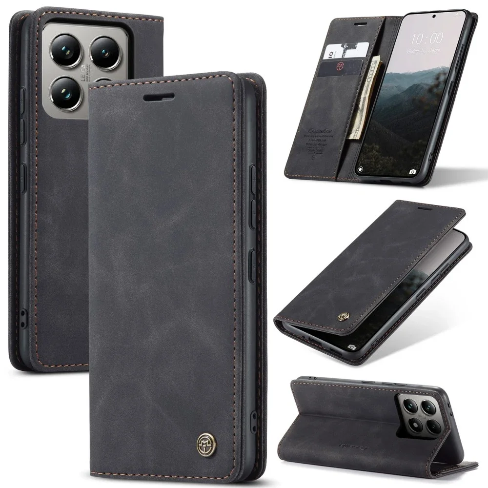 CaseMe Xiaomi 14T Pro Slankt lommeboketui, Svart