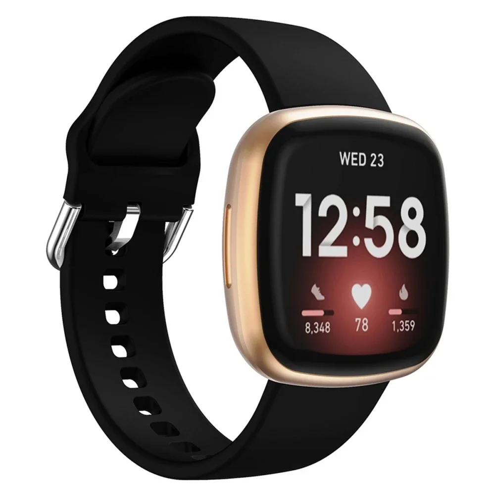 Fitbit Sense 2 Reim i silikon, Svart Fitbit Sense 2 Reim i silikon, Svart