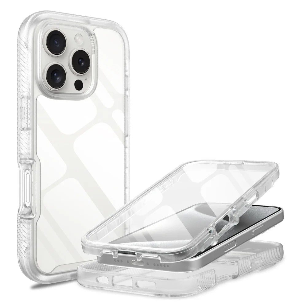 Mobique iPhone 16 Pro Max Deksel Full Protection, Gjennomsiktig