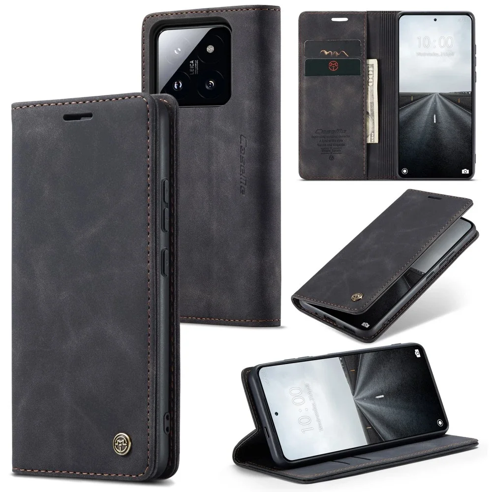 CaseMe Xiaomi 14 Pro Slankt lommeboketui, Svart CaseMe Xiaomi 14 Pro Slankt lommeboketui, Svart