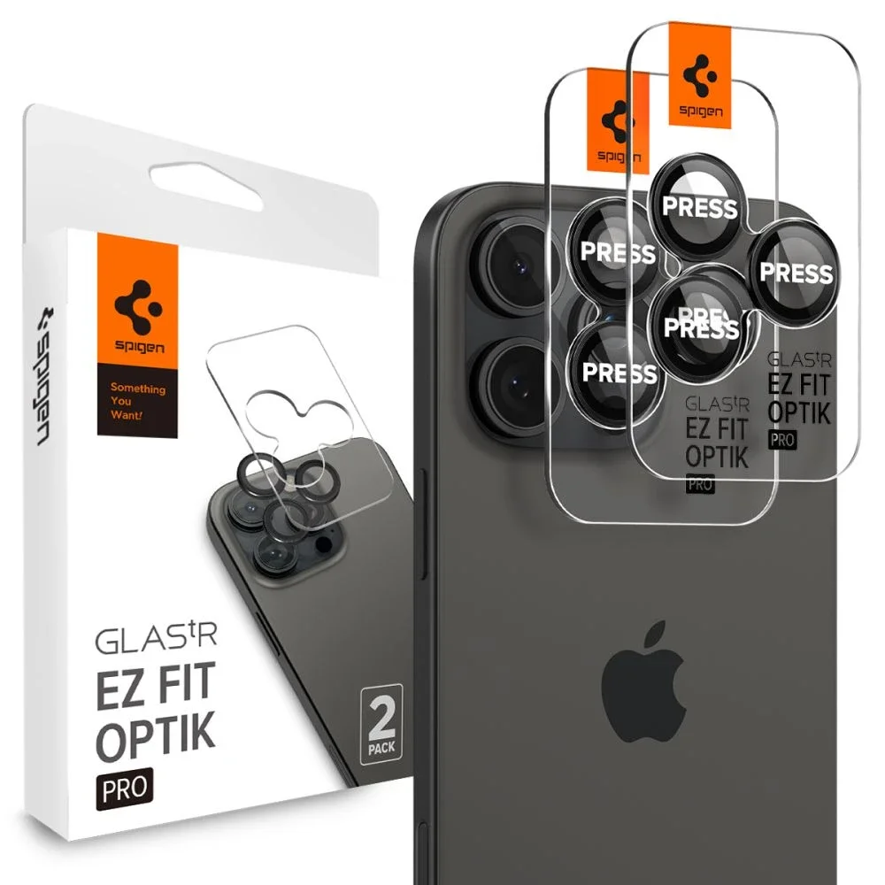 Spigen iPhone 17 Pro Max EZ Fit Linsebeskytter (2-pack), Svart