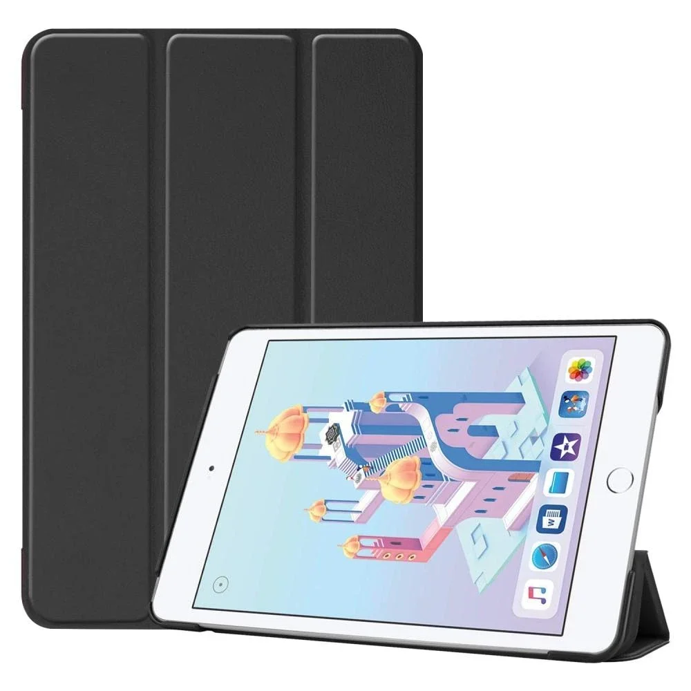 Apple iPad Mini 4 7.9 (2015) Tri-Fold etui, Svart Apple iPad Mini 4 7.9 (2015) Tri-Fold etui, Svart