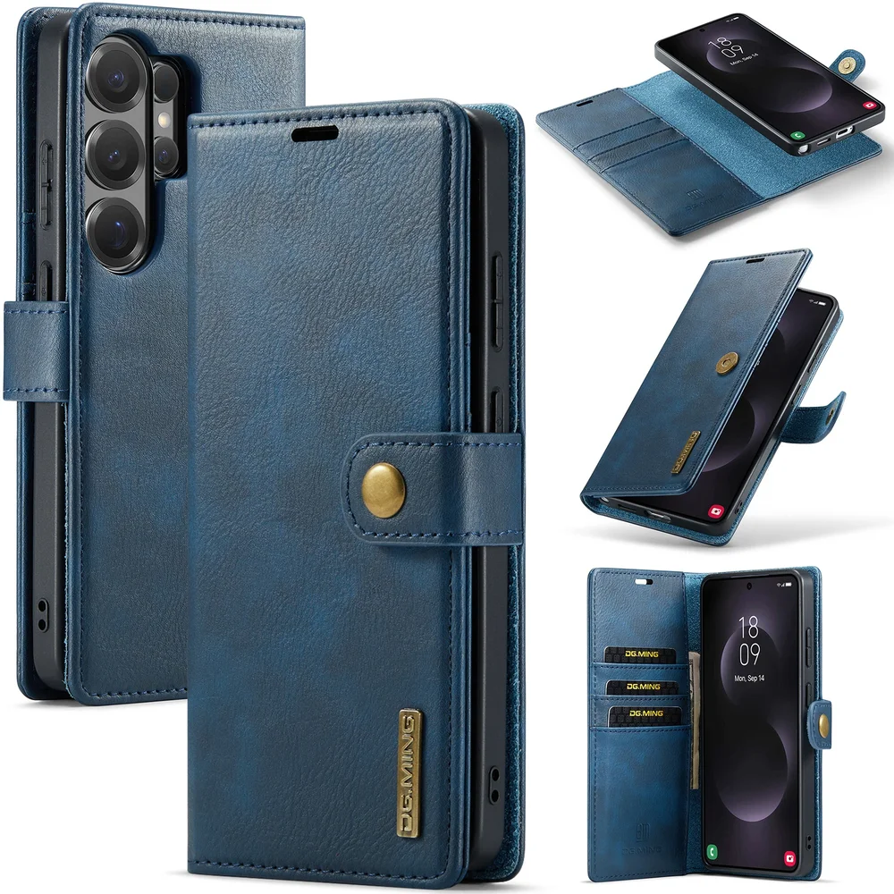 DG.MING Samsung Galaxy S26 Ultra Lommeboketui med avtakbart deksel, Blue