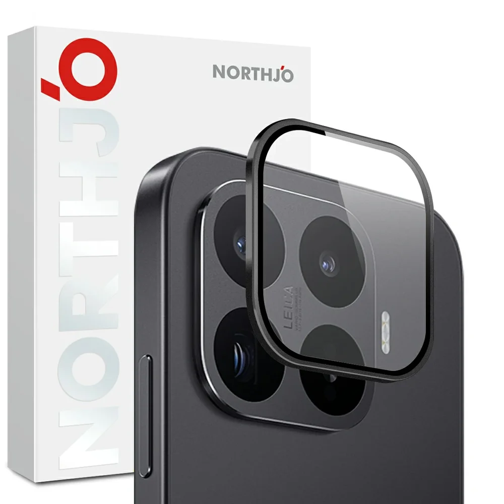 NORTHJO Xiaomi 17T Pro Linsebeskytter i herdet glass med aluminiumsramme Svart NORTHJO Xiaomi 17T Pro Linsebeskytter i herdet glass med aluminiumsramme Svart