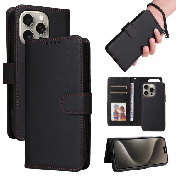 Betopnice iPhone 15 Pro Max Etui Avtagbart Deksel 005 Svart v:2153514