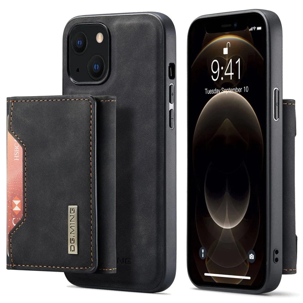DG.MING iPhone 15 Deksel med avtakbar lommebok, Svart DG.MING iPhone 15 Deksel med avtakbar lommebok, Svart