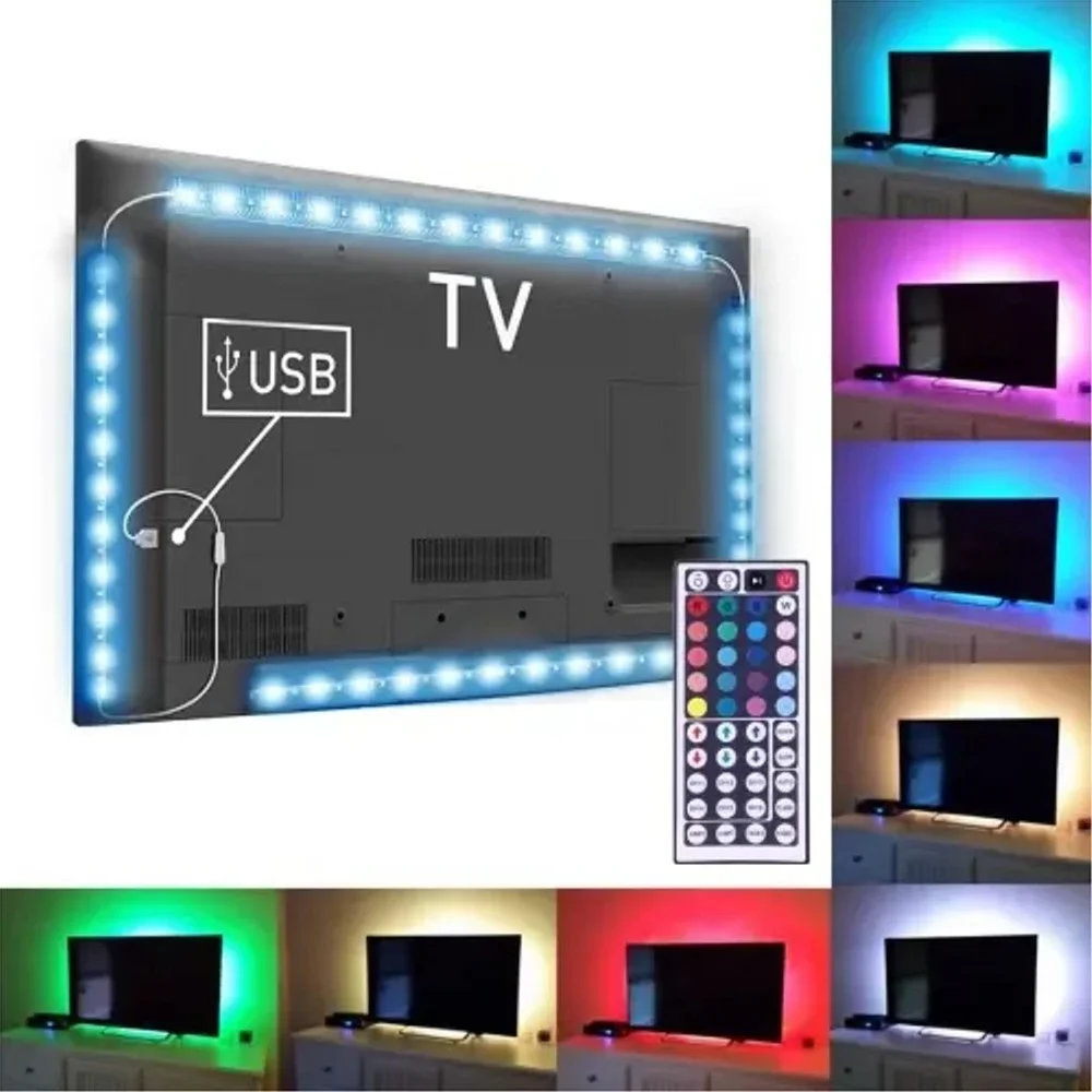 SiGN TV LED-slynge med fjernkontroll for stemningslys 100x60cm, Flerfarget/mønster SiGN TV LED-slynge med fjernkontroll for stemningslys 100x60cm, Flerfarget/mønster