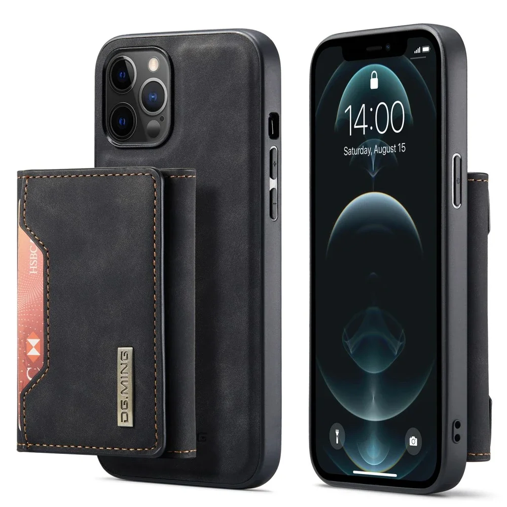DG.MING iPhone 12/iPhone 12 Pro Deksel med avtakbar lommebok, Svart DG.MING iPhone 12/iPhone 12 Pro Deksel med avtakbar lommebok, Svart